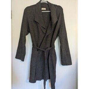 Becool Cardigan Sweater Women Size M/L Brown Gray Duster Belt open Sweater